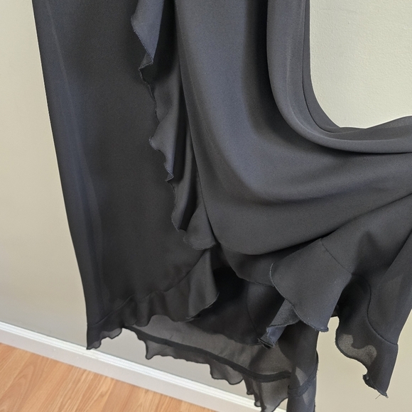 ALYN PAIGE Y2K 90's Ruffle Spaghetti Strap‎ Dress Black Women 13/14 Dark Romance - Picture 5 of 14